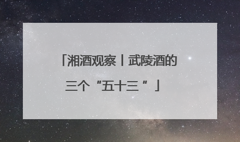 湘酒观察丨武陵酒的三个“五十三 ”