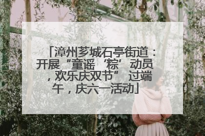 漳州芗城石亭街道：开展“童谣‘粽’动员，欢乐庆双节” 过端午，庆六一活动