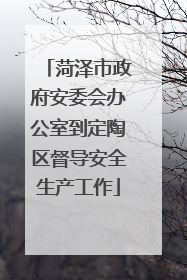 菏泽市政府安委会办公室到定陶区督导安全生产工作