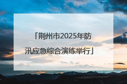 荆州市2025年防汛应急综合演练举行