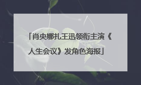 肖央娜扎王迅领衔主演《人生会议》发角色海报