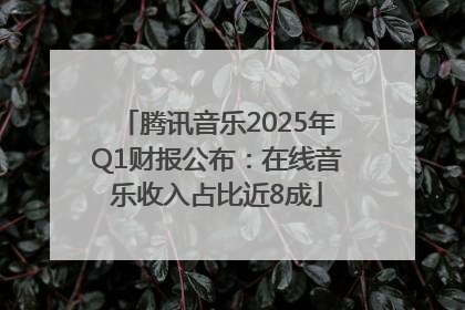 腾讯音乐2025年Q1财报公布：在线音乐收入占比近8成