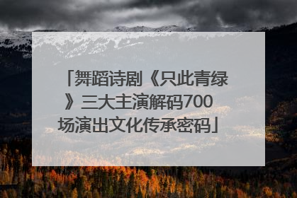 舞蹈诗剧《只此青绿》三大主演解码700场演出文化传承密码