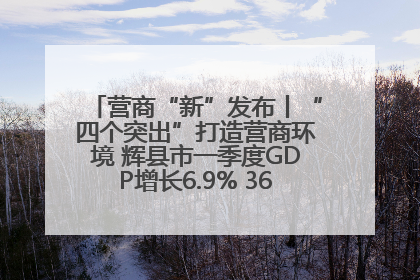 营商“新”发布丨“四个突出”打造营商环境 辉县市一季度GDP增长6.9% 36个重点项目落地