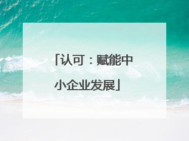 认可：赋能中小企业发展