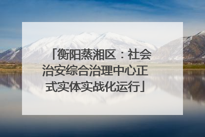 衡阳蒸湘区：社会治安综合治理中心正式实体实战化运行