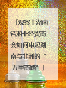 观察丨湖南省湘非经贸商会如何串起湖南与非洲的“万里商路”