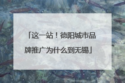 这一站！德阳城市品牌推广为什么到无锡