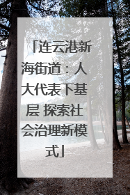 连云港新海街道：人大代表下基层 探索社会治理新模式