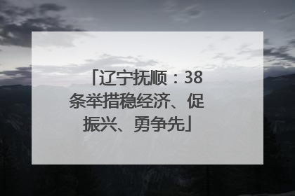 辽宁抚顺：38条举措稳经济、促振兴、勇争先