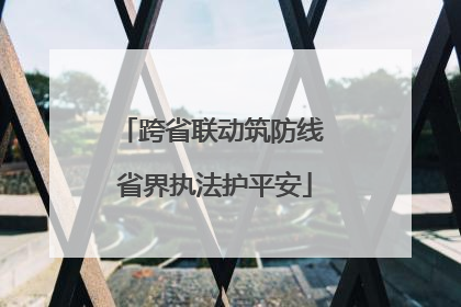 跨省联动筑防线 省界执法护平安