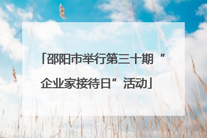 邵阳市举行第三十期“企业家接待日”活动