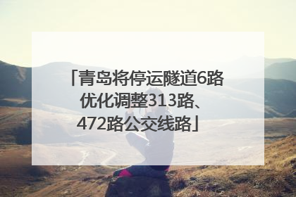 青岛将停运隧道6路 优化调整313路、472路公交线路