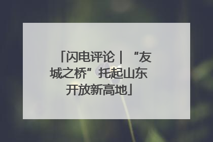 闪电评论｜“友城之桥”托起山东开放新高地