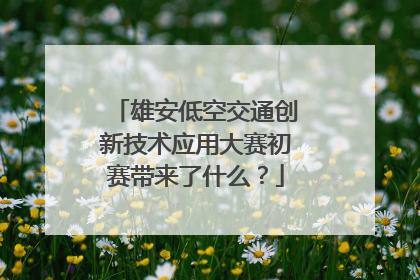 雄安低空交通创新技术应用大赛初赛带来了什么？