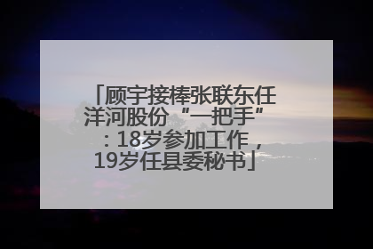 顾宇接棒张联东任洋河股份“一把手”：18岁参加工作，19岁任县委秘书