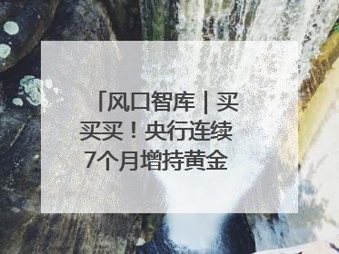 风口智库｜买买买！央行连续7个月增持黄金，专家：金价或仍易涨难跌