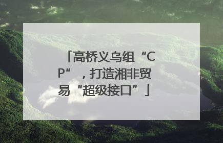 高桥义乌组“CP”，打造湘非贸易“超级接口”