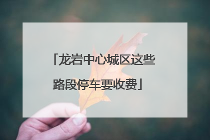 龙岩中心城区这些路段停车要收费