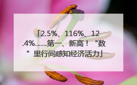 2.5%、116%、12.4%……第一、新高！“数”里行间感知经济活力