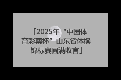 2025年“中国体育彩票杯”山东省体操锦标赛圆满收官
