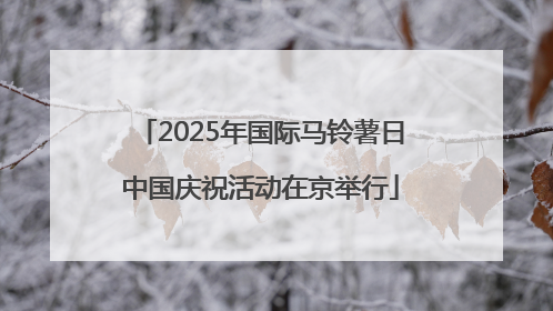 2025年国际马铃薯日中国庆祝活动在京举行