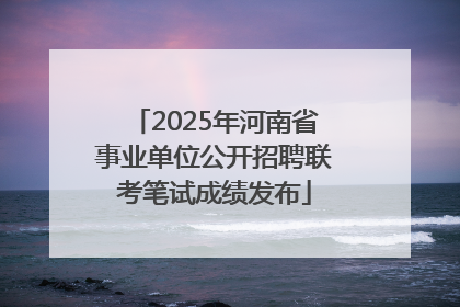 2025年河南省事业单位公开招聘联考笔试成绩发布