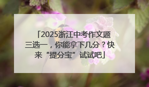2025浙江中考作文题三选一，你能拿下几分？快来“提分宝”试试吧