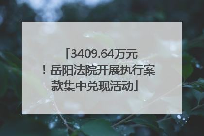 3409.64万元！岳阳法院开展执行案款集中兑现活动