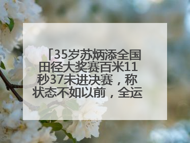 35岁苏炳添全国田径大奖赛百米11秒37未进决赛，称状态不如以前，全运会争取上替补