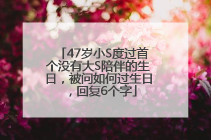47岁小S度过首个没有大S陪伴的生日，被问如何过生日，回复6个字