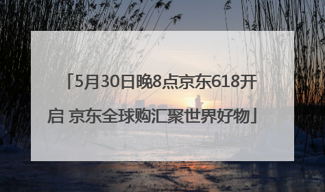 5月30日晚8点京东618开启 京东全球购汇聚世界好物