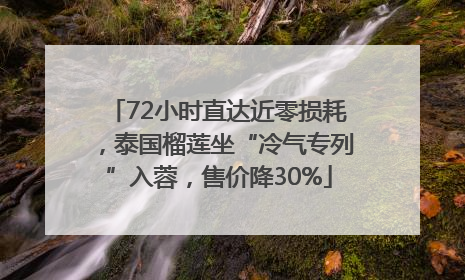 72小时直达近零损耗，泰国榴莲坐“冷气专列”入蓉，售价降30%